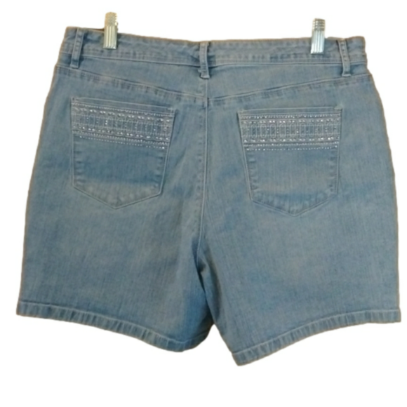 Gloria Vanderbilt Bling All Around Slimming Effect Shorts Sz. 10 - Picture 2 of 8